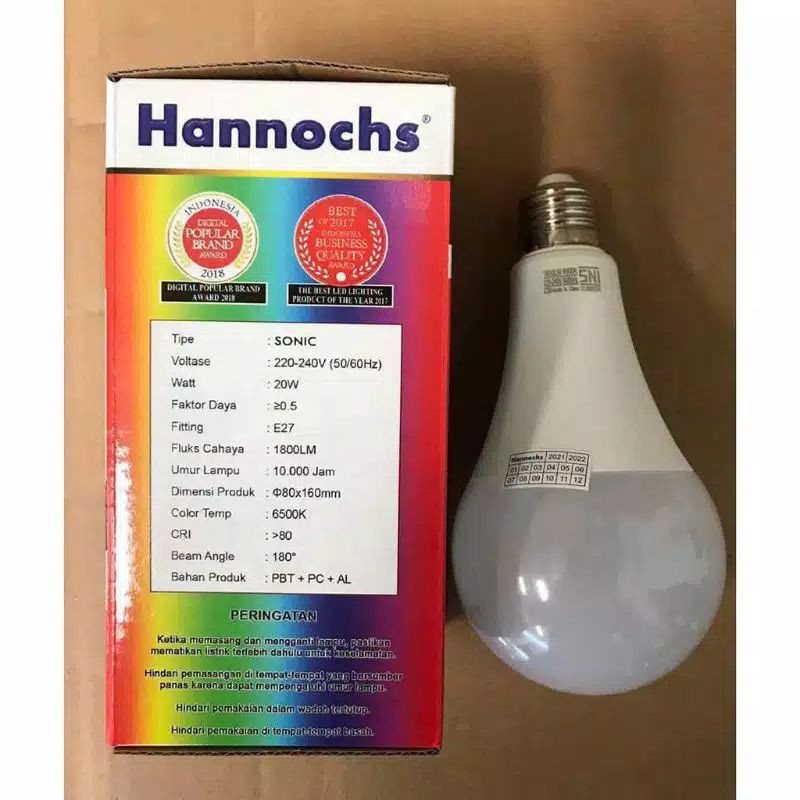 Lampu/ Bolam LED Hannochs 20 Watt sonic