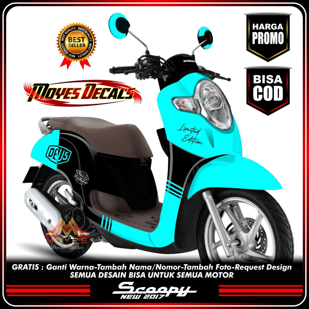 Decal Sticker New Scoopy FI - Motif Rider Simple Tosca Stiker Decal Scoopy Esp FI