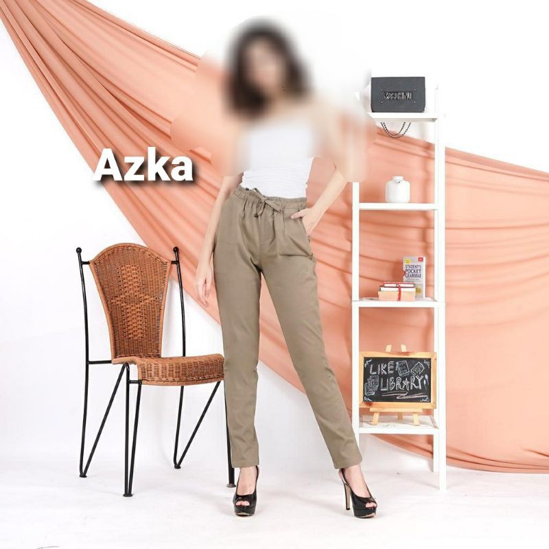 Baggy pants wanita / Chino pinggang karet