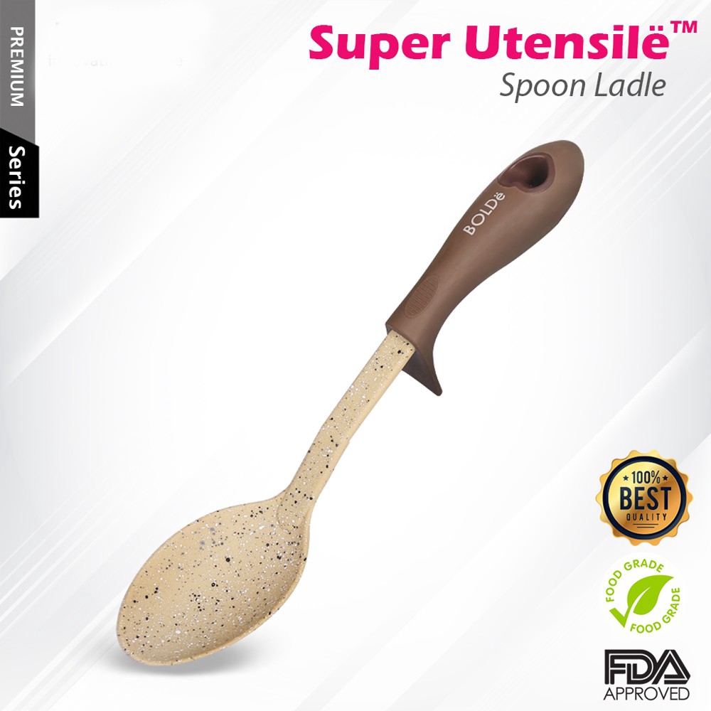 BOLDe Super Utensil Spoon Ladle Granite Sendok Soup Dan Sayur Anti Panas