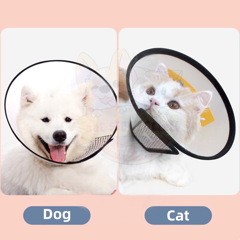 PET COLLAR PENUTUP LEHER - Corong Pelindung Leher Anjing Kucing Cone Neck Collar