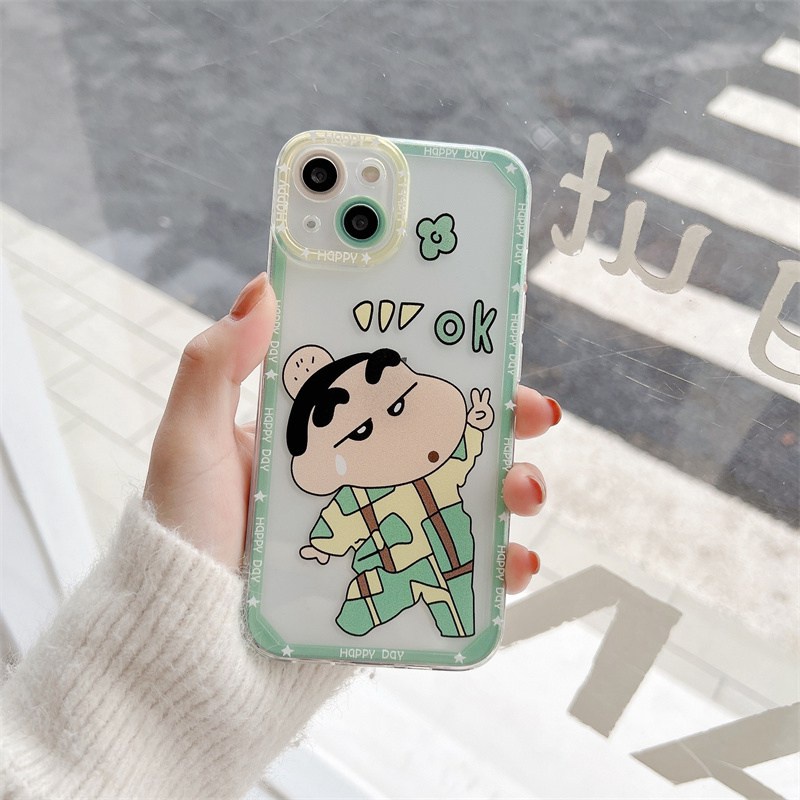 Crayon Shin-chan Cartoon Soft Case Samsung Note 20 Ultra A13 A10S A03 Core M52 A73 S21 S20 FE J5 J7 Prime J4 Plus A32 Redmi Note 10 Pro 10C Poco X3 NFC Pro VIVO V23 Pro OPPO A96 Reno 7Z Cover