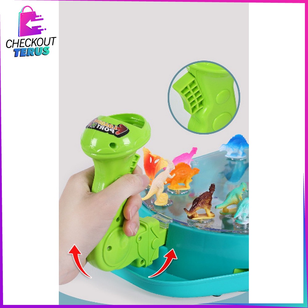 CT M285 Maenan Dino Battle Games Anak Laki Laki Perempuan Mainan Dinosaurus Duel Games Tembak Bola Dinosaur Board Game