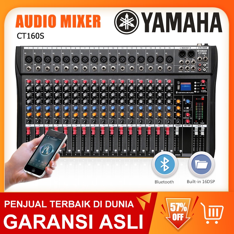 Mixer Audio Profesional  CT160S 16-channel built-in EQ/mode perekaman Pengalih bahasa Efek reverb Pemutaran Bluetooth/MP3/USB/PC Peralatan Audio Profesional