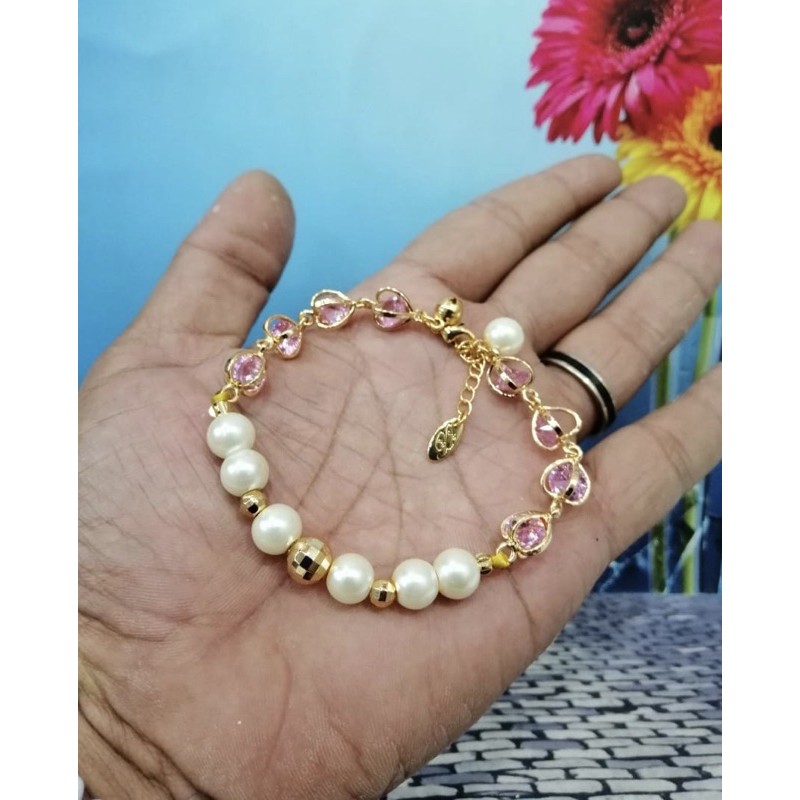 gelang tangan wanita //gelang mutiara/perhiasan //gelamg