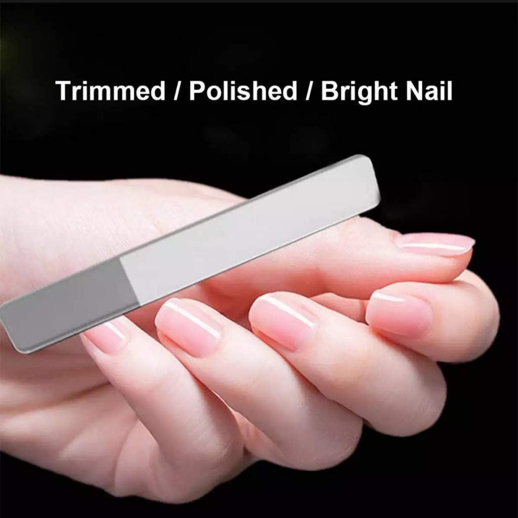 kikir kuku kaca nano akrilik bening mengkilap glass alat kecantikan manicure nail art menicure