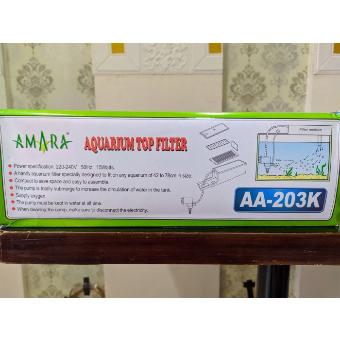 Amara AA-203K Top Filter Aquarium Komplit AA 203K AA203K Filter Atas Aquarium Akuarium Aquascape