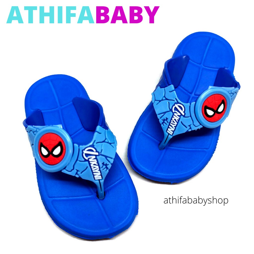 Sandal Jepit Anak Bayi Balita Laki Lelaki Karakter Spiderman Sendal Bayi Balita Usia 2 3 4 5 Tahun