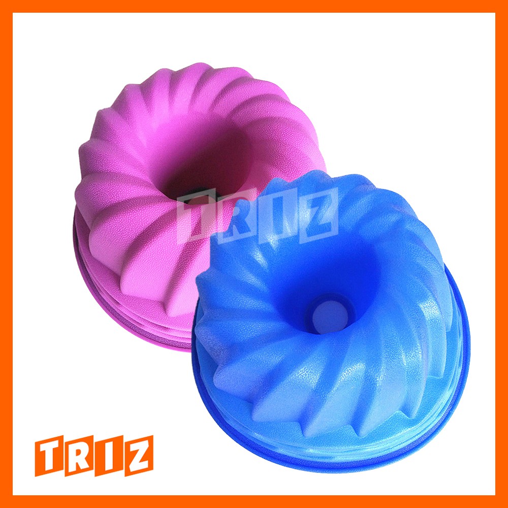 Cetakan Silikon Besar Loyang Kue Coklat Puding Blade CINCIN SPIRAL