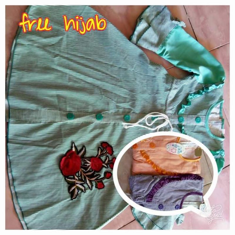 gamis anak perempuan premium/ katun jepang salur