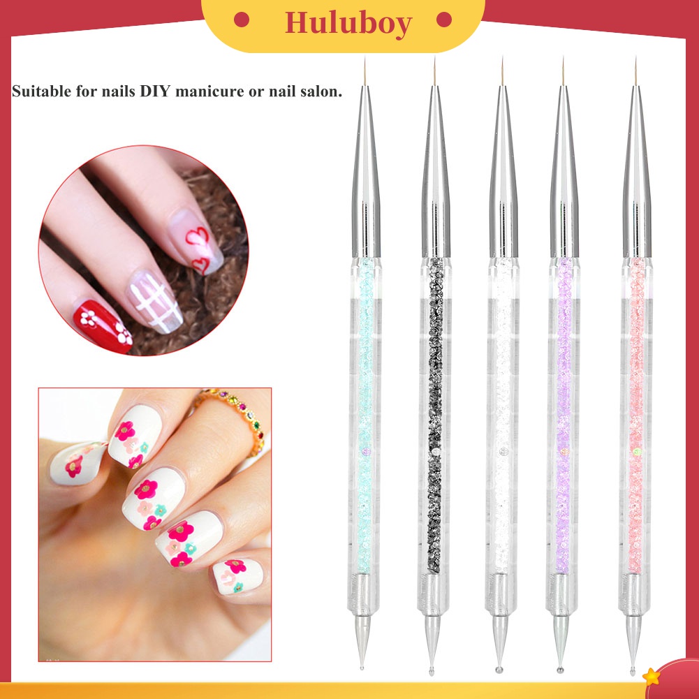 Huluboy Huluboy♡ 5pcs / Set Pen Dotting Gambar Berlian Imitasi Untuk Nail Art Manicure DIY