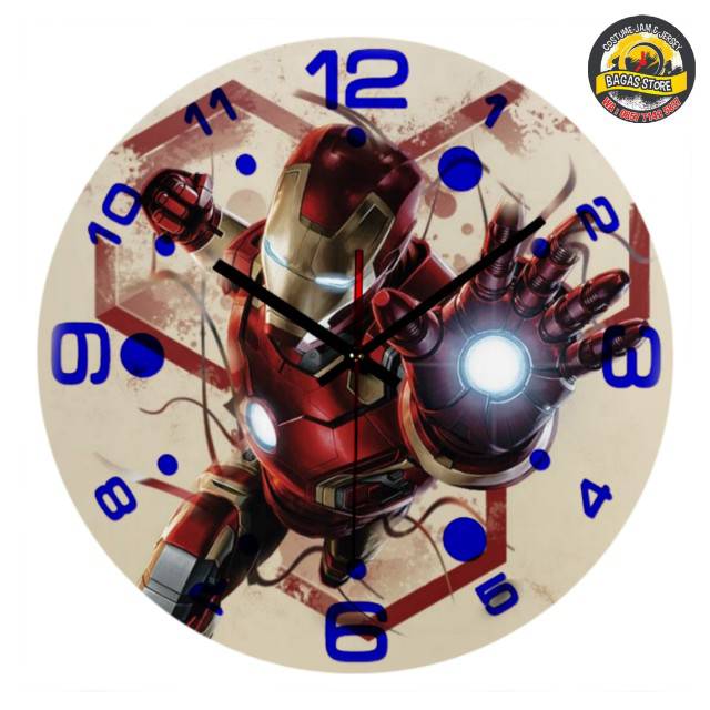 Jam dinding costume Iron man 01.