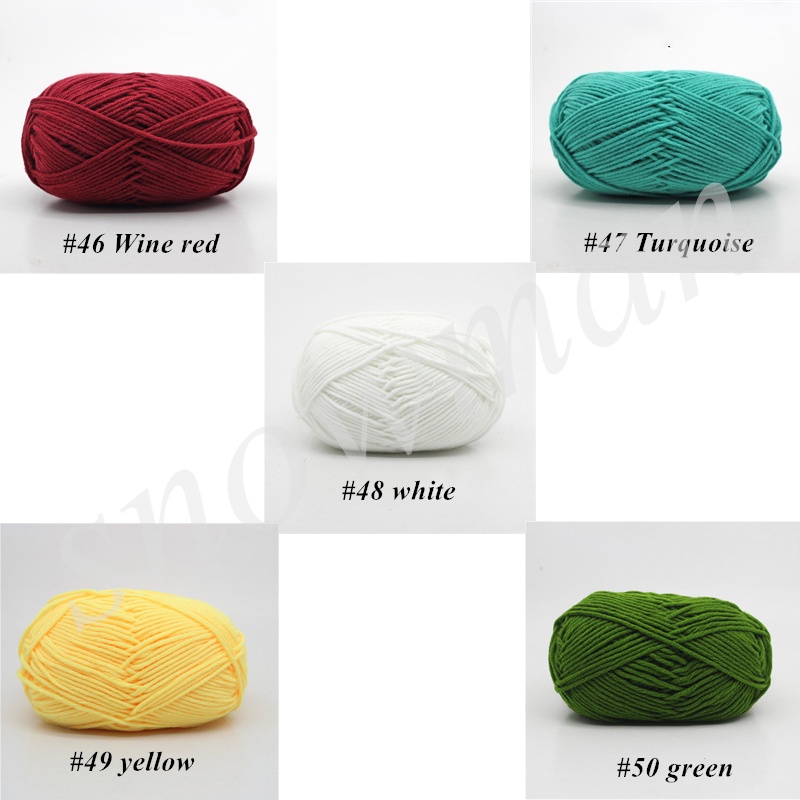 Benang rajut katun susu 4ply/ milk cotton yarn 4ply 50 Grams/Ball For Knitting Hand Knitting Crochet DIY