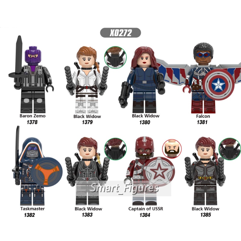 Mainan Action Figure Black Widow Minifigures Natasha Romanoff Taskmaster Falcon Captain of USSR X0272 Untuk Hadiah