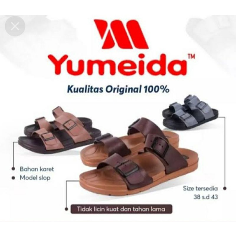 Sandal Selop Gesper Pria/ sandal pria tali 2 Yumeida GT 7122 L size 38-43