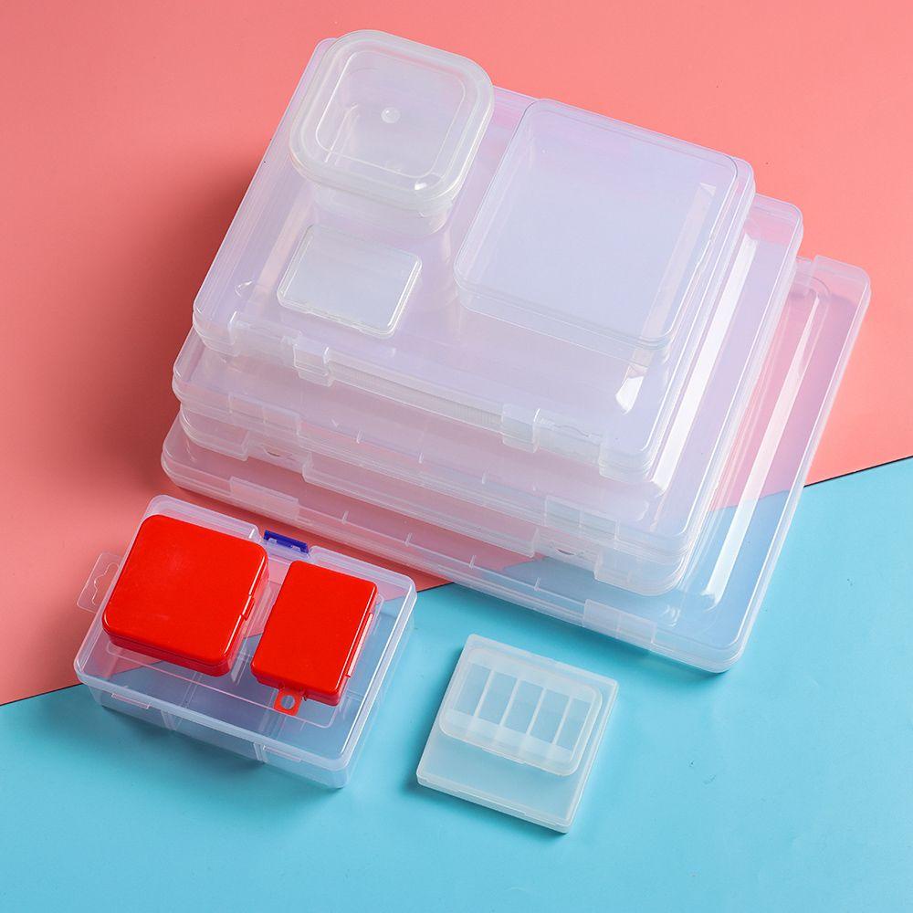 Solighter Storage Box Persegi Bening Rumah Organisasi Plastik Pill Storage Supply