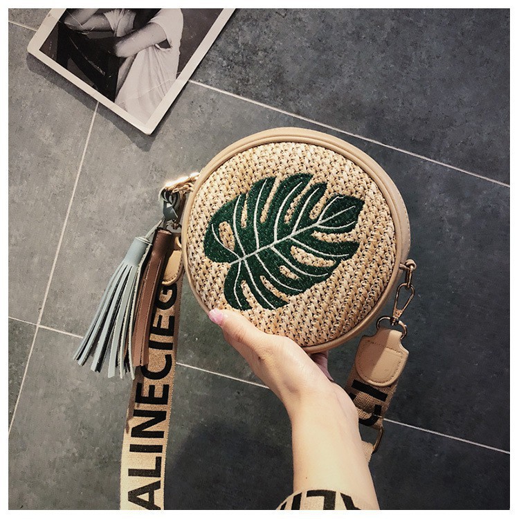 Tas Handbag / Bahu / Selempang Bahan Anyaman Rotan Rajut Handmade Gaya Vintage Retro untuk Wanita