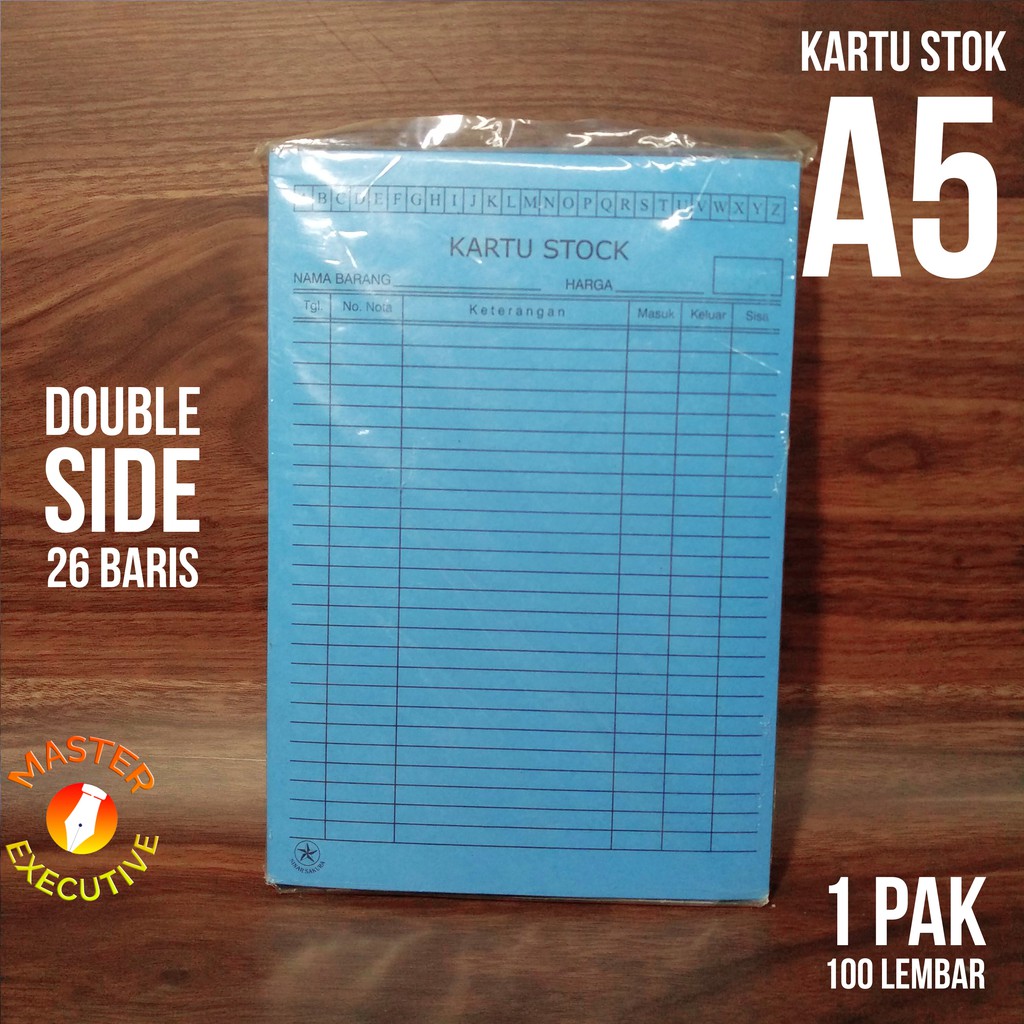 [Pak - 100 Lembar] Kartu Stok A5 - Catatan Stock Gudang