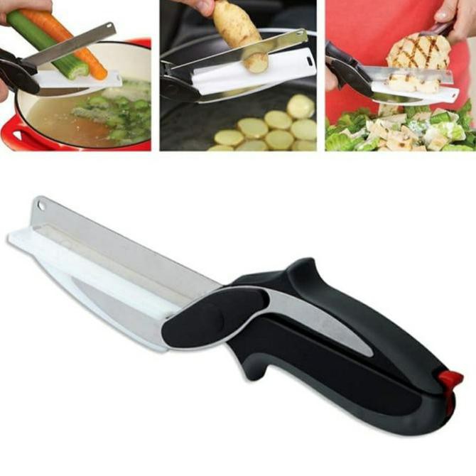 Clever Cutter 2 in 1 Pisau Gunting Talenan Multifungsi