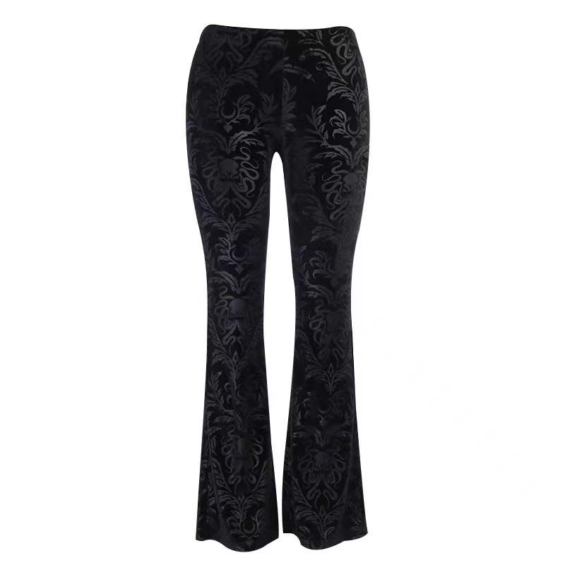 Velvet High Waisted Fit &amp; Flare Long Pants 8463 (S/M/L)