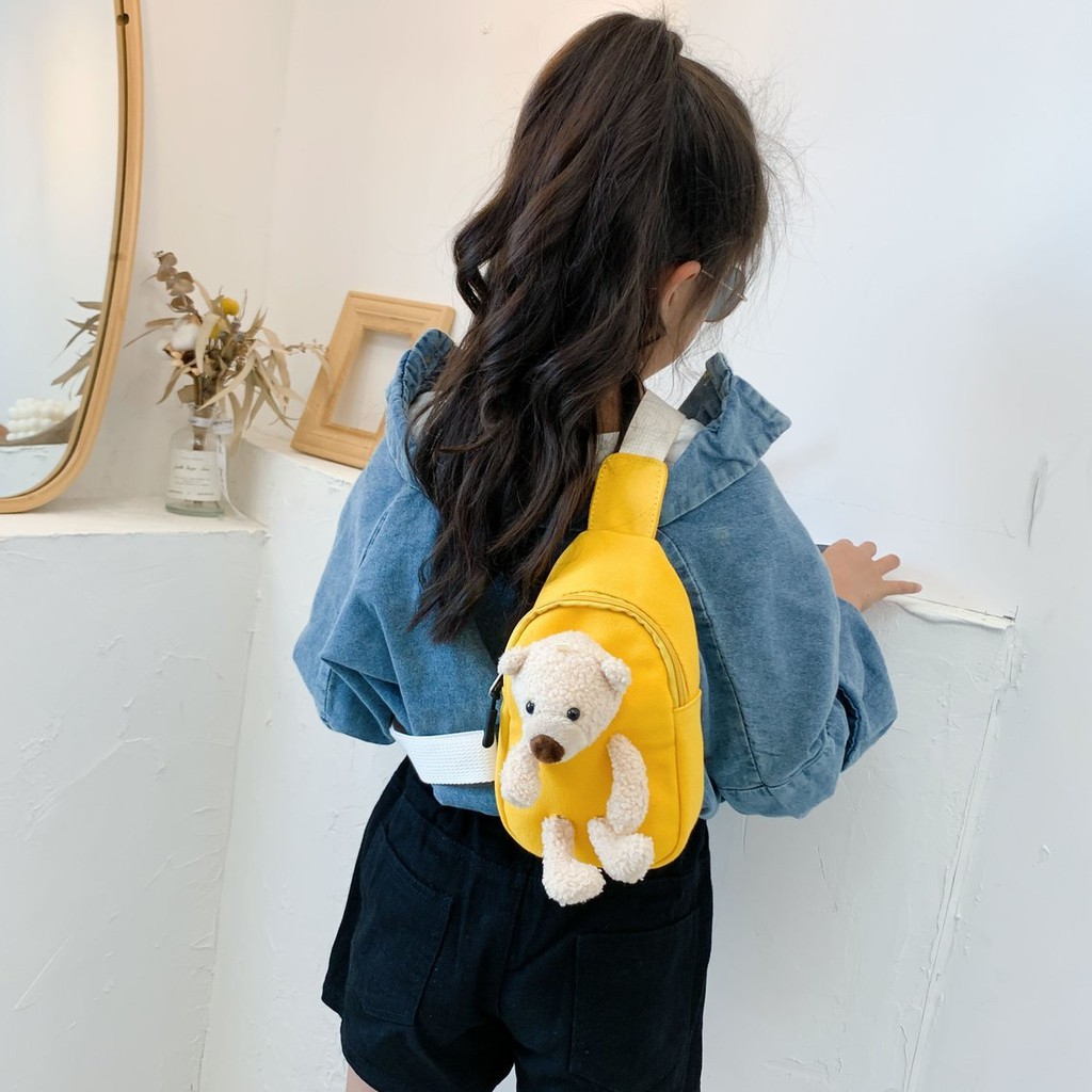 LittleAaron TAS BEAR TIMBUL SLINGBAG tas import resleting slempang anak laki perempuan