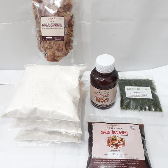 

Bahan Okonomiyaki Lengkap Keluarga Isi Tepung, Saus, Katsuobushi
