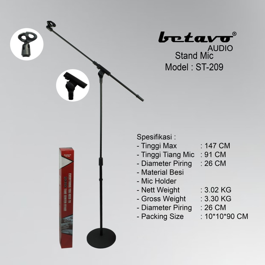 STAND MIC BETAVO ST 209 PROFESSIONAL STAND MICROPHONE