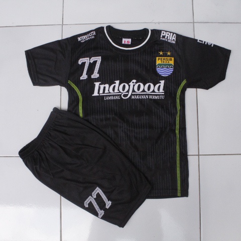 baju bola persib/stelan jersey bola persib hitam size 4-24