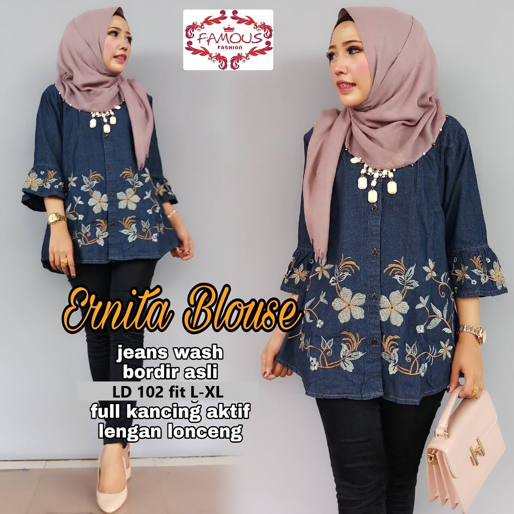 ernita blouse terompet bordir bunga UKKY HQ