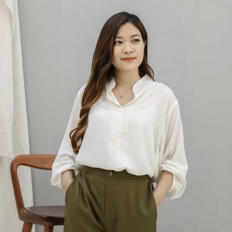 PUTRIE BLOUSE POLOS//KOREAN BLOUSE RAYON CRINKLE