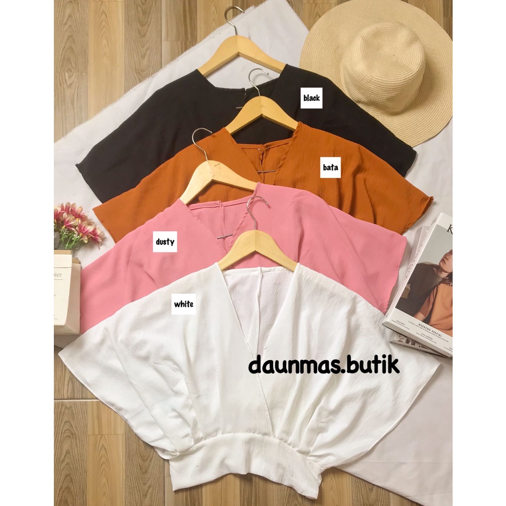 1KG MUAT 5PCS | BOW BACK OUTER CROP AIRFLOW CRINCLE KOREAN STYLE HITS OOTD SELEBGRAM FASHION GROSIR WANITA