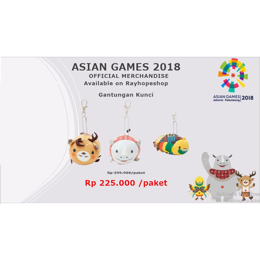 PROMO Gantungan Kunci Boneka Plush Asian Games 2018 Tsum Tsum Original Murah Bhin Bhin Kaka Atung