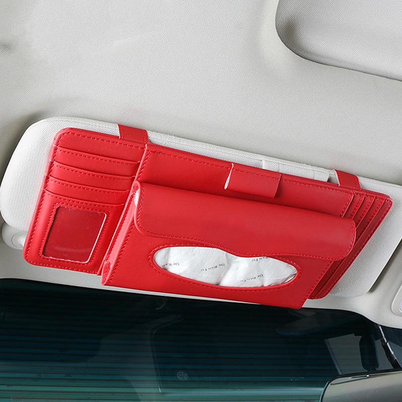 Sun Visor Tas Handuk Kertas Multi Fungsi Kulit Kartu SD Penyimpanan Pemegang Pena Kotak Tisu Mobil Naungan Kotak Kertas Handuk For Honda CITY JAZZ CIVIC HRV CRV BRV Accord Odyssey