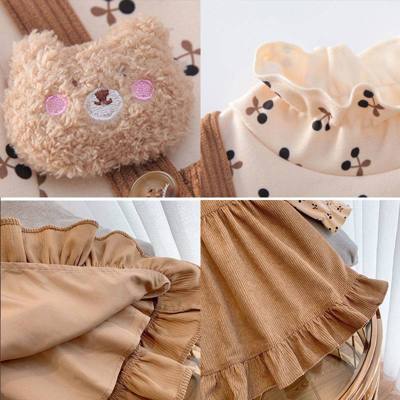 PROMO 10.10 HappyOliver DRESS BEAR COURDORAY EBV Baju Dress Anak Perempuan Import/Dress bayi perempuan/Gaun bayi perempuan