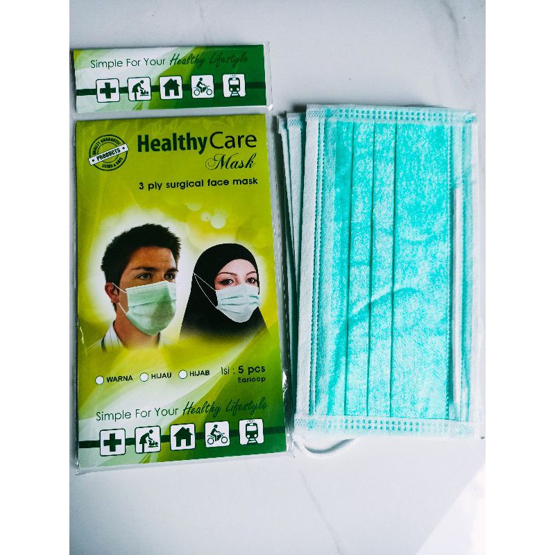 COD - MASKER MEDIS 5S HEALTHY CARE MASK - 3 PLY SURGICAL FACE MASK - EARLOOP DAN HEADLOOP