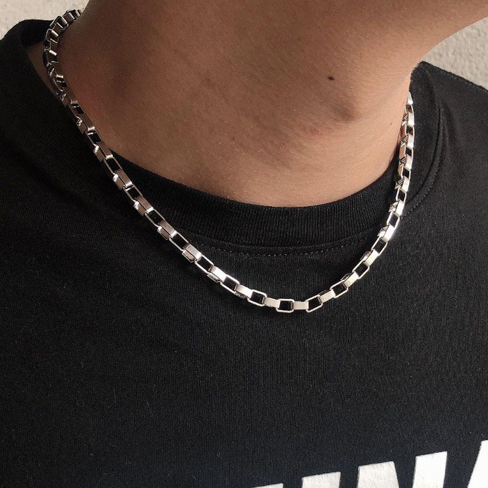 MXBEAUTY Kalung Rantai Pria Elegan Vintage Hiphop Street Bahan Titanium Steel Untuk Wanita Perhiasan Leher