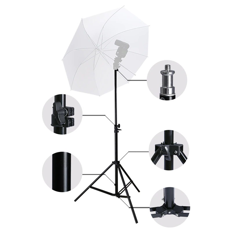 Portable Tripod Light Stand Studio 1/4 Thread 5 Section 350cm - SN453 - Black