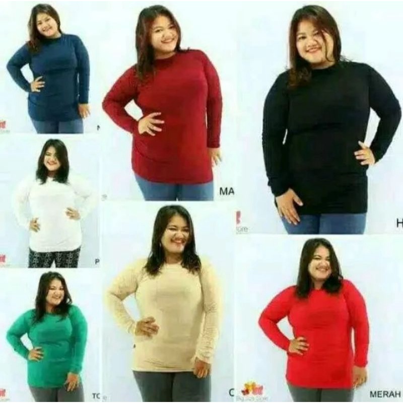 Baju Manset Lengan Panjang Ukuran XXL Jumbo/Manset Lengan Panjang Big Size/Bahan Spandek