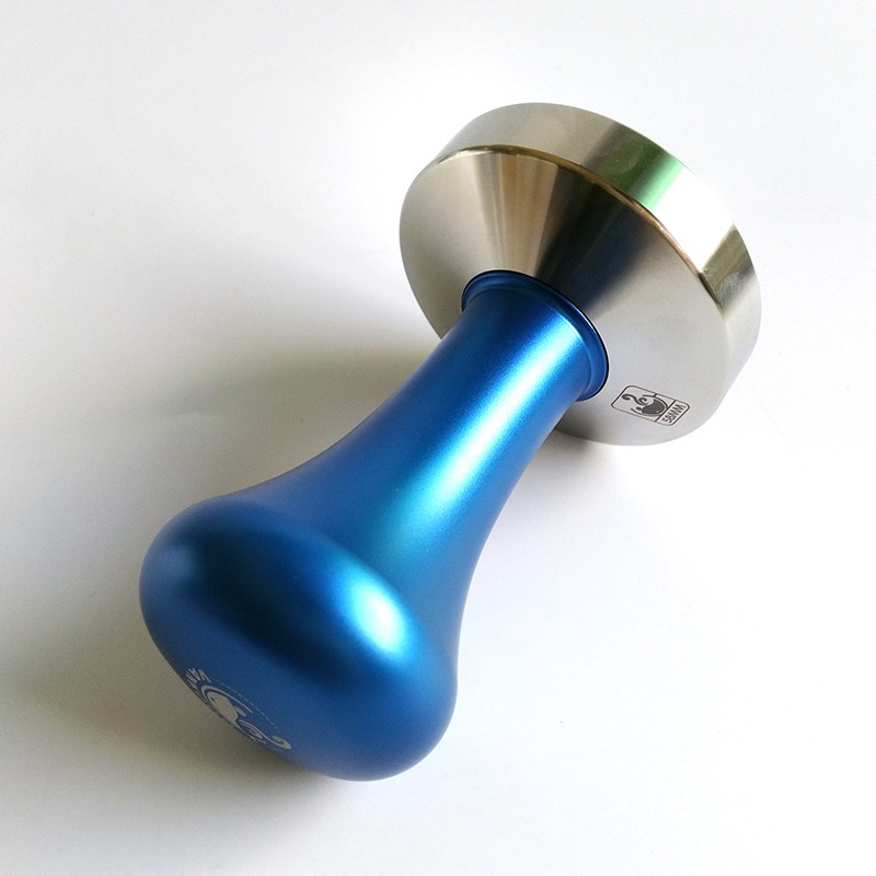 Tamper Kopi Espresso 51mm Stainless Steel Chrome Plated Warna Biru