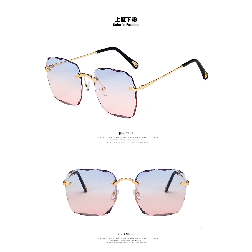 (YUZHU) Tersedia COD Kacamata Hitam Korean Gaya Square Frame Kacamata Wanita Anti UV400 Sunglasses