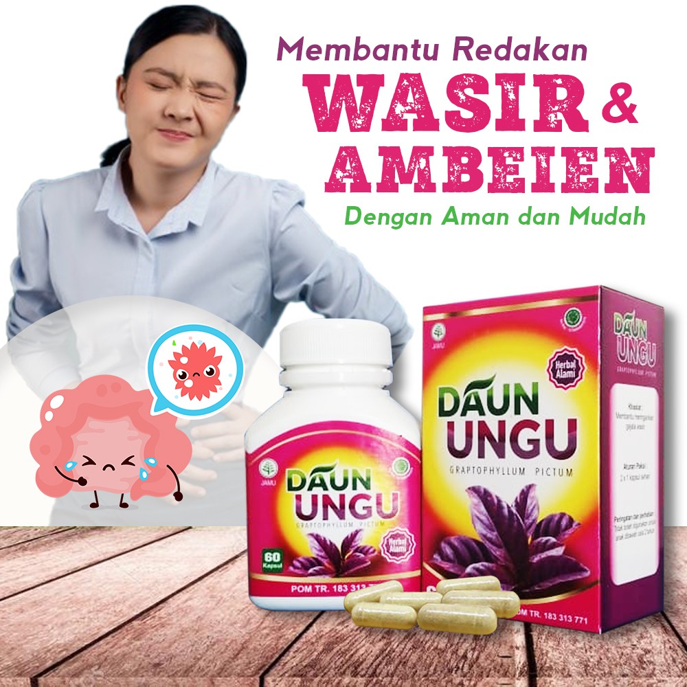 

BUY 2 GET 1 FREE Kapsul Herbal Daun Ungu : Atasi Ambeien & Wasir, BAB Berdarah, Benjolan Bengkak