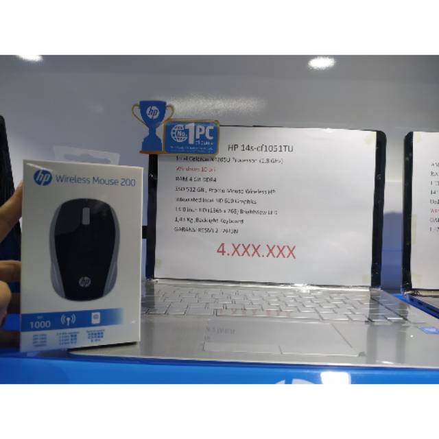 Ready Stok lagi HP 14s-cf1051TU intel 4205U/4GB/512GB SSD/WIN 10 FREE MOUSE WIRELESS