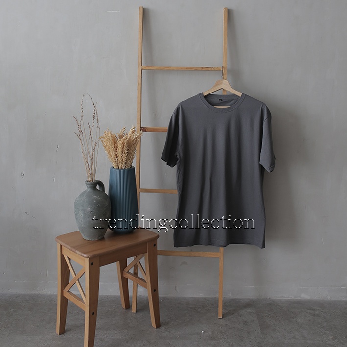 KAOS POLOS Soft Cotton Combed 30s Tangan Pendek-ABU TUA