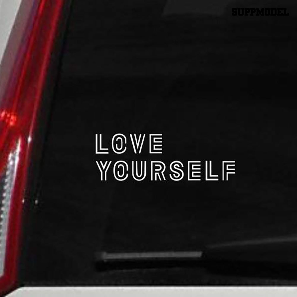 Stiker Reflektif Motif Love Yourself Untuk Dekorasi Bodykaca Mobil