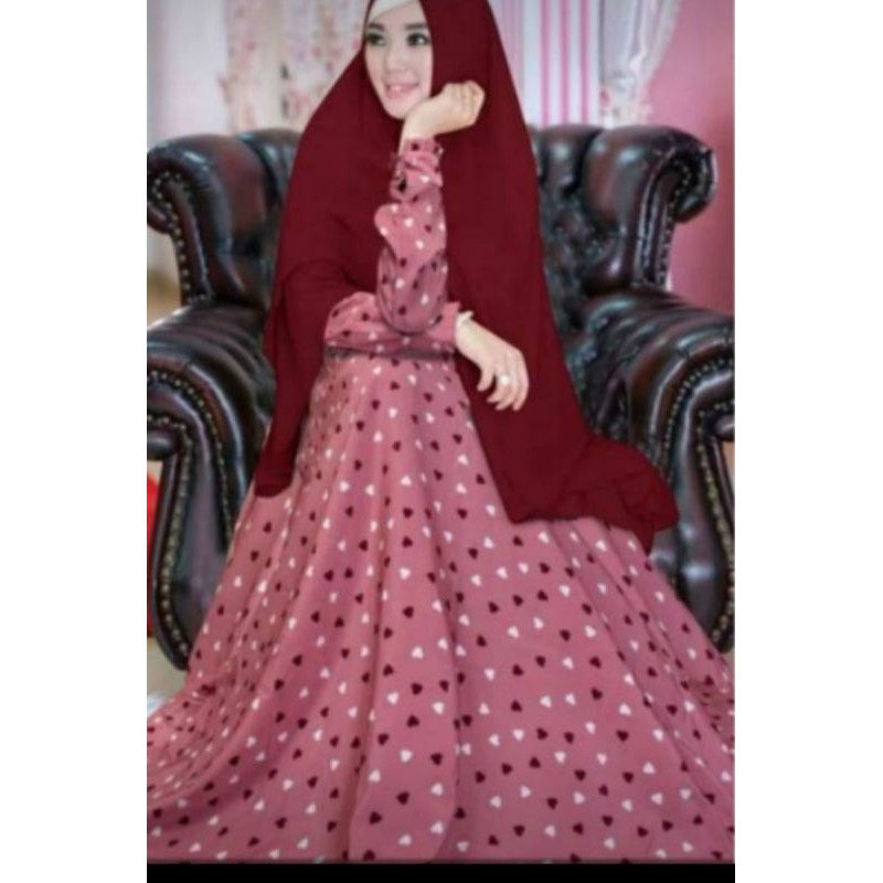 GAMIS SYAR'I ASDF MONALISA SET HIJAB CERUTY 2 LAYER