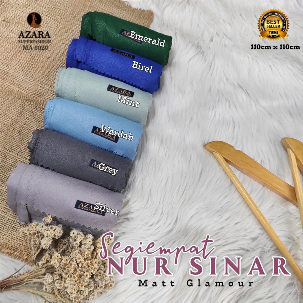 Hijab Segi Empat Azara nur sinar glamour Laser Cut kerudung hijab segiempat glowing 110 x 110-2