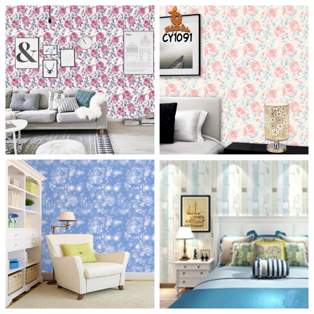 Wallpaper Stiker Dinding Aesthetic Wallpaper Dinding 3D Wallpaper Dinding Shabby 45cmx8meter Wallsti