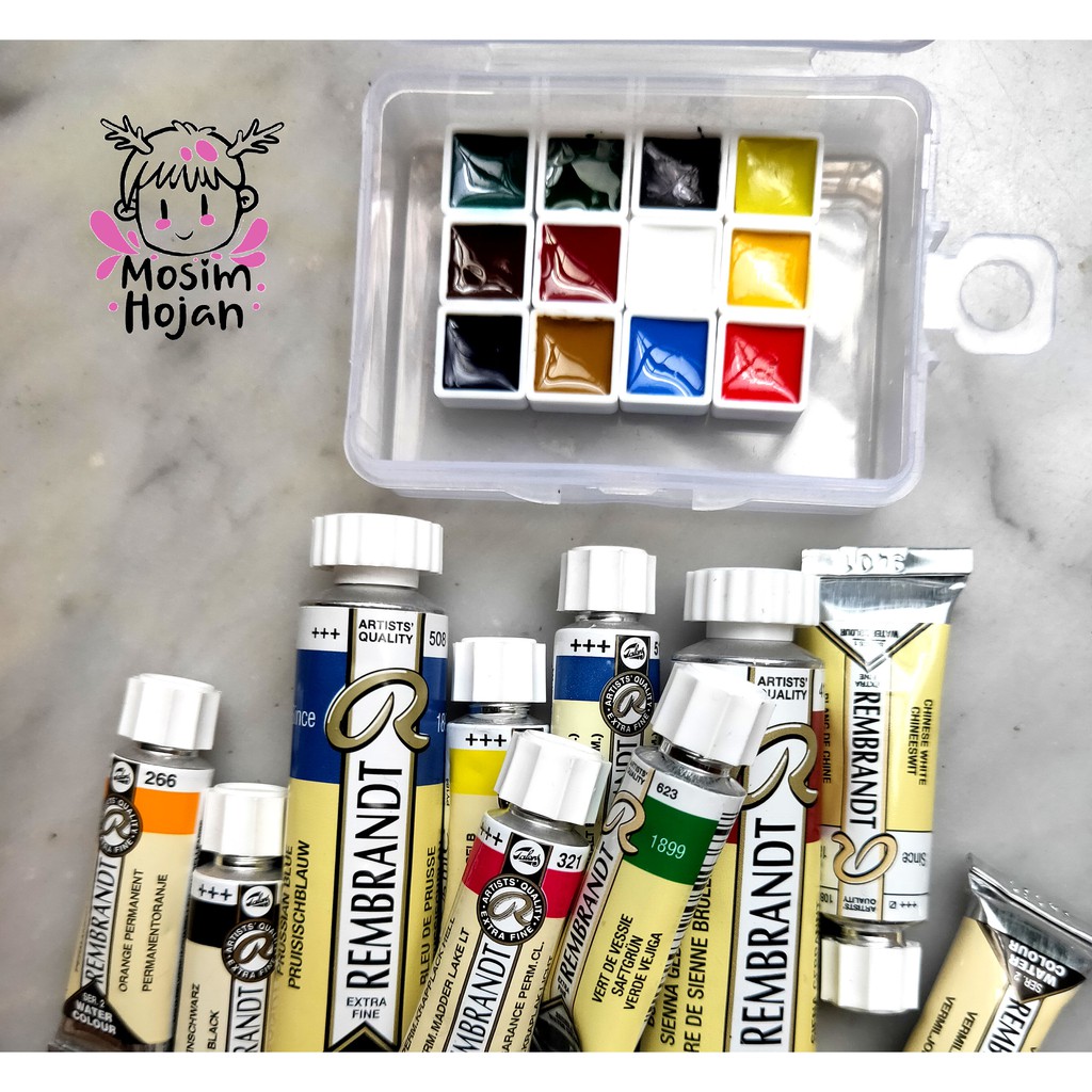 

Rembrandt watercolor cat air tube share mini pan 10 warna