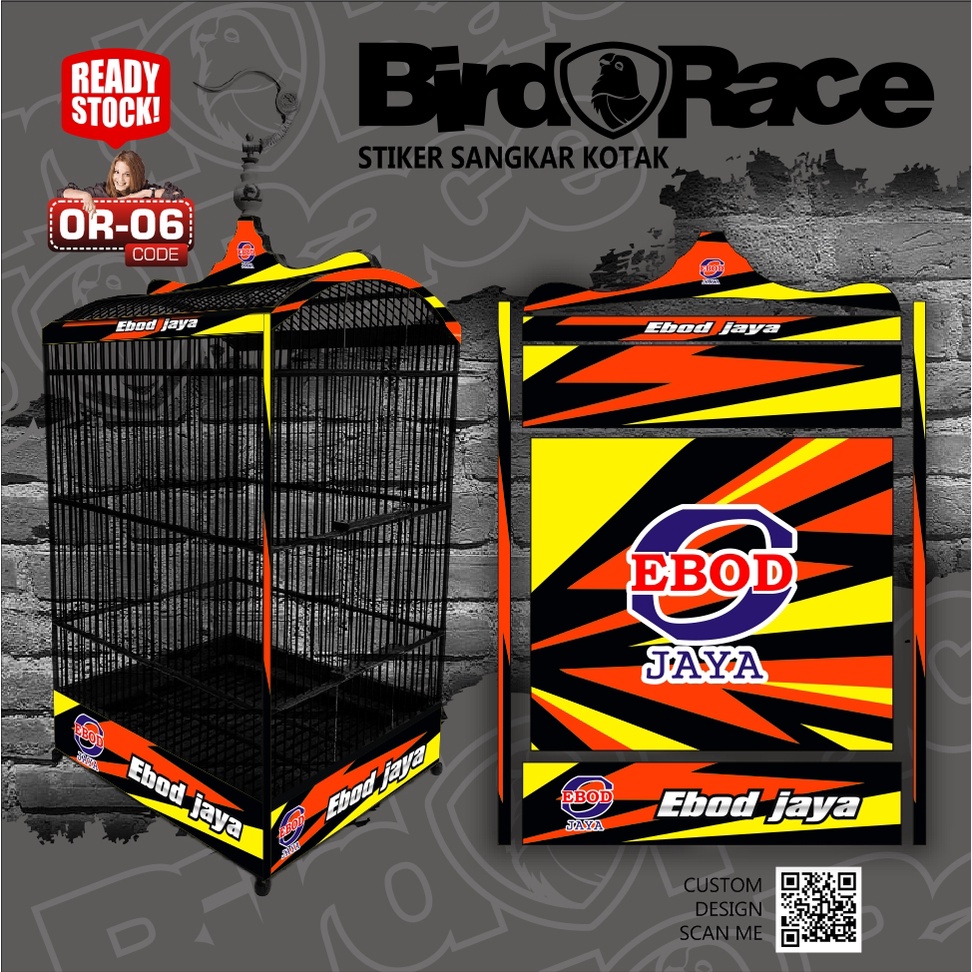 Stiker SANGKAR KOTAK KK No 1 No 2 No 3 Sticker Kandang Burung