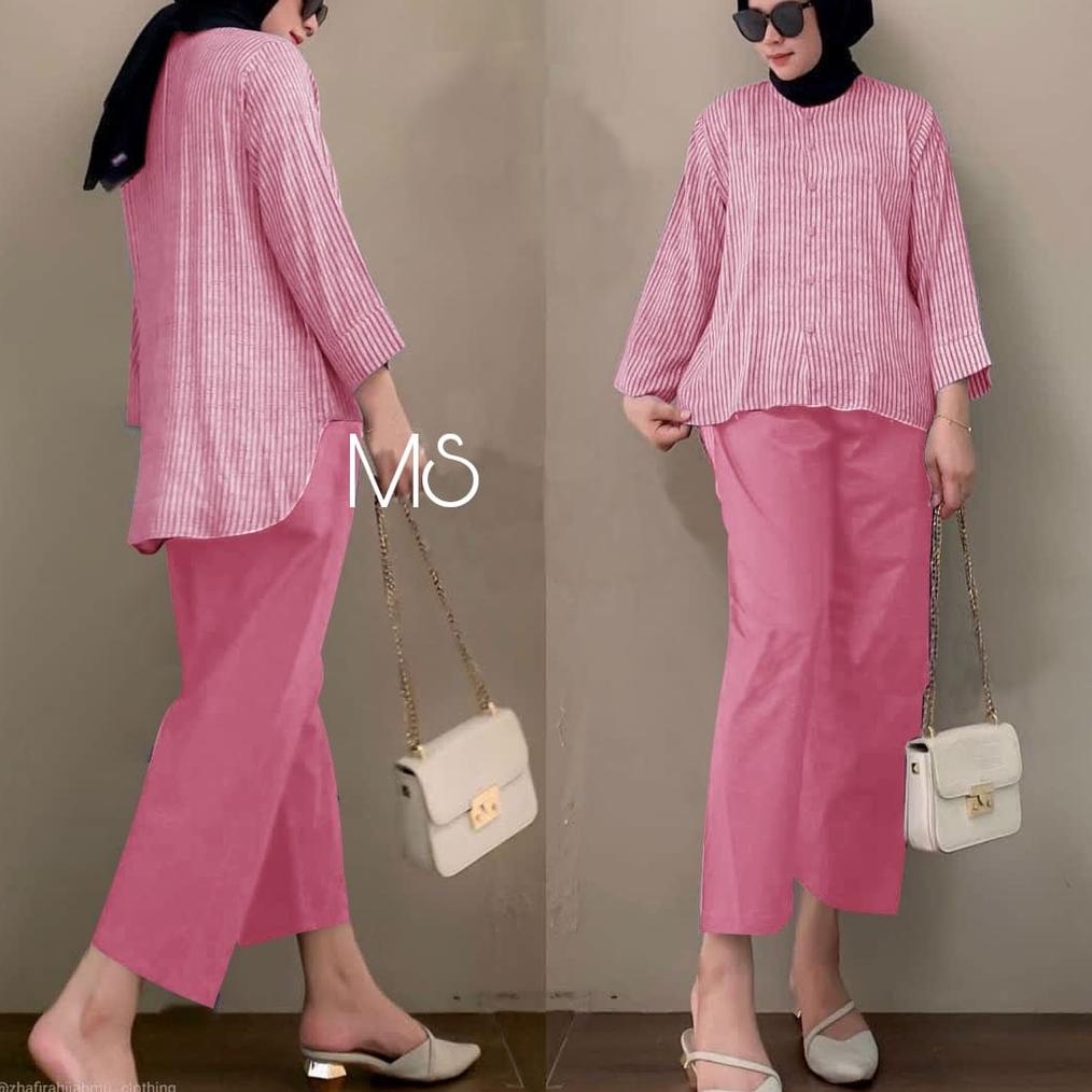 Set Kinan Salur / Setelan Kinan Salur / Fashion Muslim Kekinian / Wanset Model Baru / Setelan Wanita